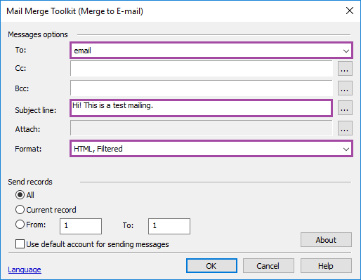 mail merge toolkit error requested object is not available