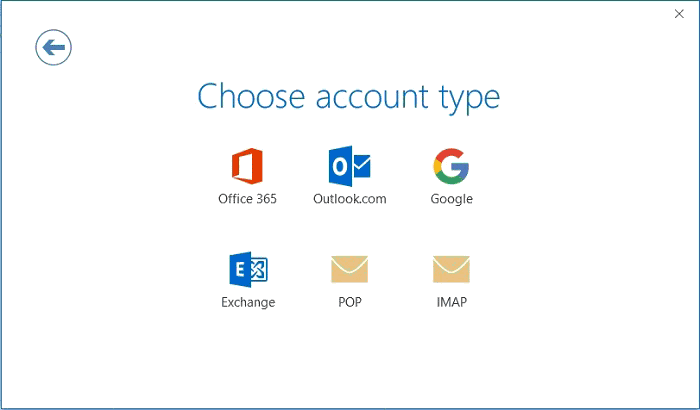 IMAP account selection in Outlook