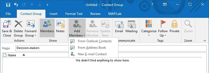 Outlook Contact group members
