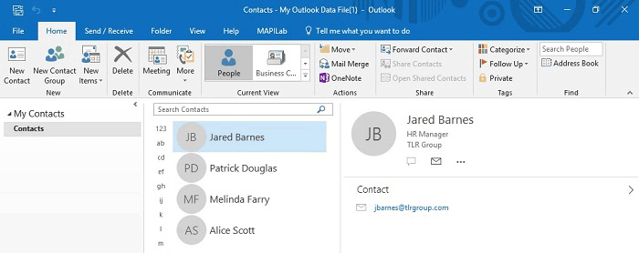 Contact group in Outlook
