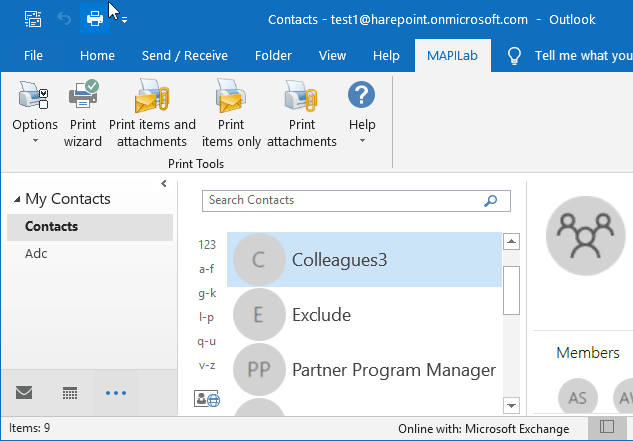 Print Outlook items