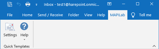 MAPILab tab in Outlook ribbon