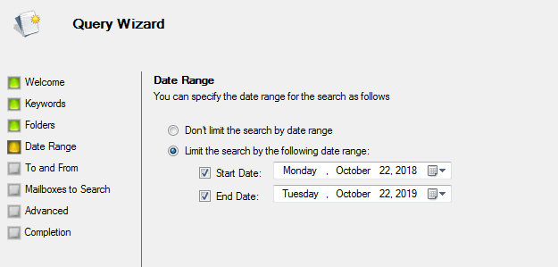 Select  data range for searching