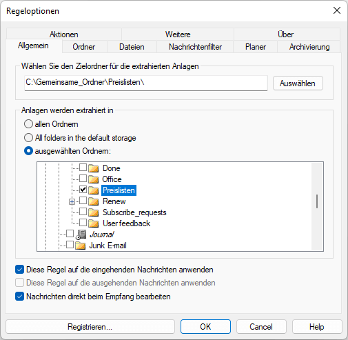Verwalten von Anhängen mithilfe von Regeln