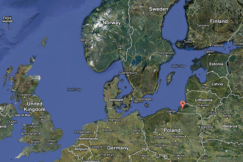 Kaliningrad on Europe map