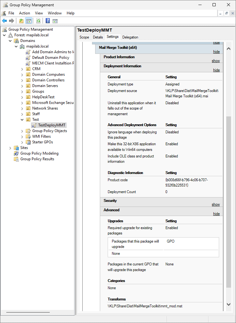 Deployment Information