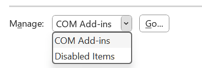 Manage COM Add-ins