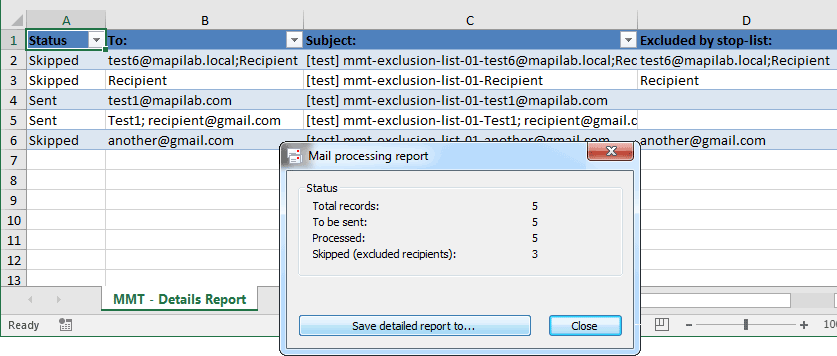 Reporting in Mail Merge Toolkit