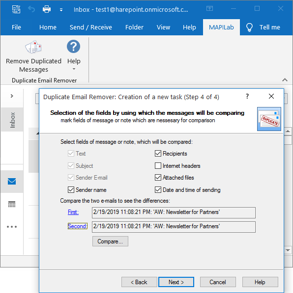 Duplicate Email Remover for Outlook