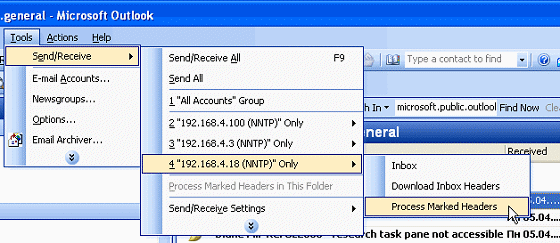 Outlook 2003 - Process Marked Headers
