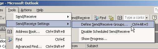 Define Send/Receive Groups