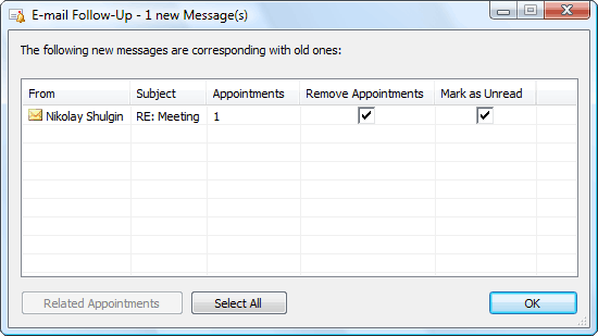 E-mail Follow-Up screenshot E-mail Follow-Up screenshot