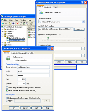 MAPILab POP3 Connector screenshots