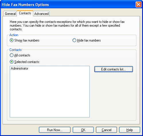 Hide Fax in Outlook contacts